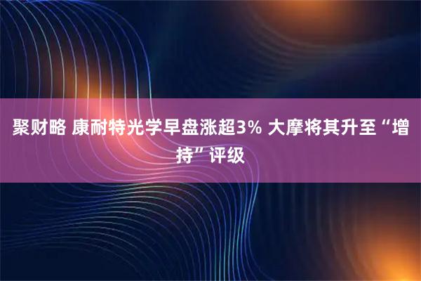 聚财略 康耐特光学早盘涨超3% 大摩将其升至“增持”评级